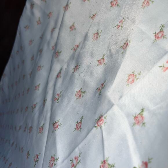 Vintage Miss Elaine Long Nightgown Floral Small Pink White Satin lined - Picture 7 of 14